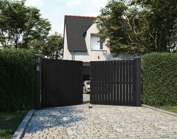 portail battant douglas borsse teinte noir delienn kostum